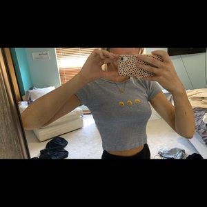 Brandy Melville striped flower shirt